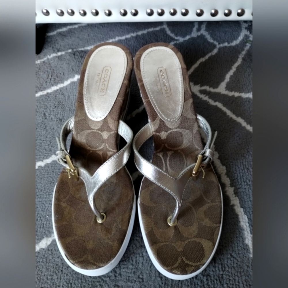 Coach "Pristine" Signature Patchwork Logo Sandals - image 3